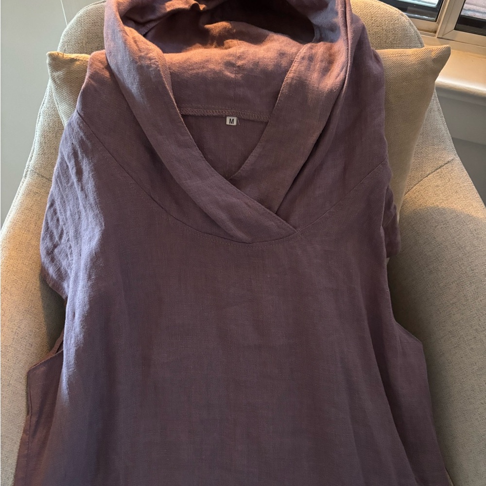 Women's Purple Linen Dress